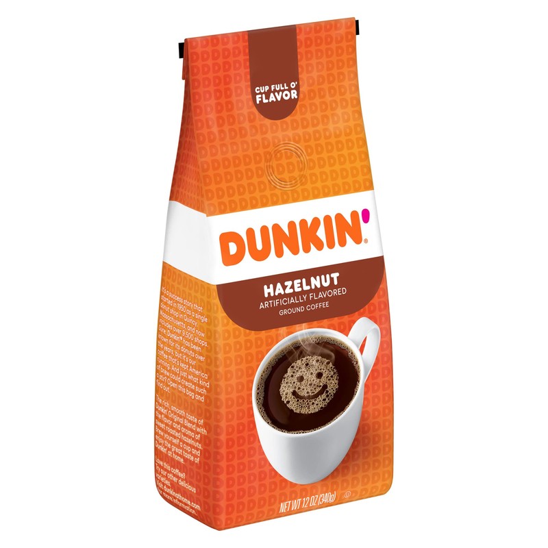 Dunkin' Donuts® Ground Coffee, Hazelnut, 12 Oz Per Bag