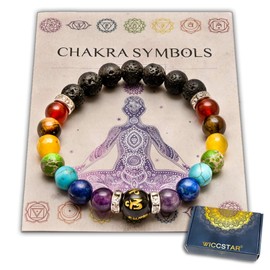 WICCSTAR Chakra Bracelet Spiritual Crystal Healing for Anxiety Relief
