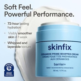 Skinfix Ceramide Prime - Crema batida – 1.7 oz – Hidratante ligero para rostro con niacinamida + péptidos – No comedogénica, sin fragancia, vegano, li