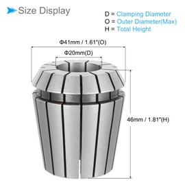 CoCud Spring Collet Chuck, ER-40 Spring Collet 20mm Clamping Diameter, 40Cr Steel Convenient Disassembly Chuck - (Applications: for CNC Engraving Machine Tool)