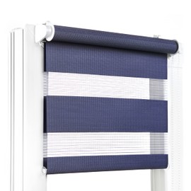 Fenster DEKOR - Roller Blinds for Windows Navy Blue - Klemmfix Roller Blind No Drilling Required 150 x 75 cm - Double Roller Blind with a Wide Range of Sizes and Colours - Opaque Roller Blinds, Easy