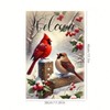 Merry Christmas Garden Flag 12x18 Double Sided Welcome Winter Cardinal