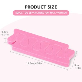 ToeSeparators 50PCS,Soft Sponge Nail Toe Separator Divider, for Household Use, Beauty Salon Nail Trimming Accessories