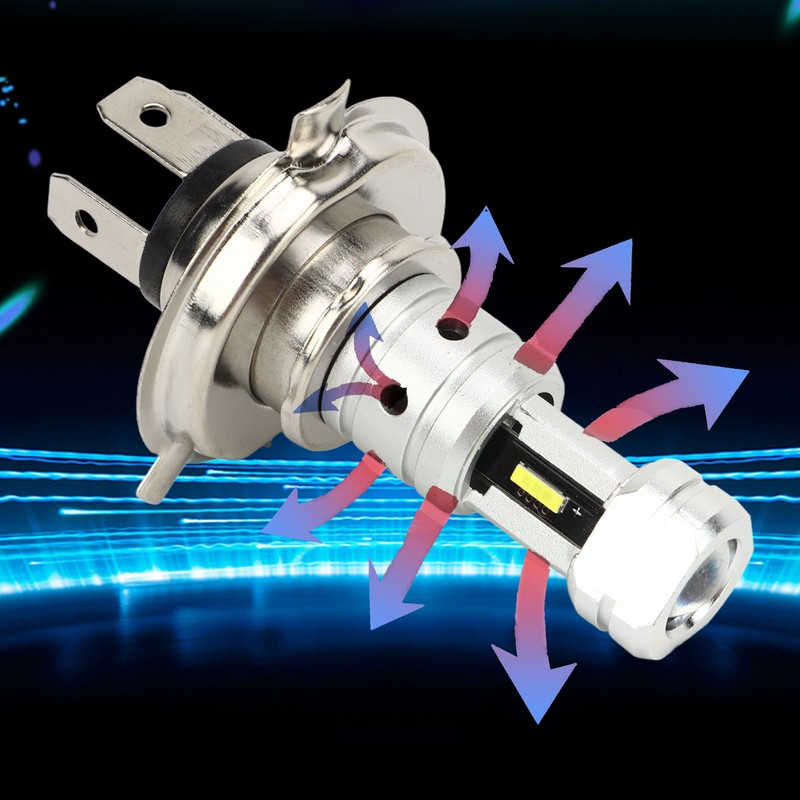 2 Pcs 100W H4 LED Motorcycle Headlight Bulb 360 Degree
