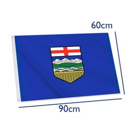 24x36 Inch Alberta Flag,2x3 FT Canada Province Albertan Flag,Medium Digitial Double-Printed Durable 150D Thick Polyester Decorations with 2 Brass Grommet