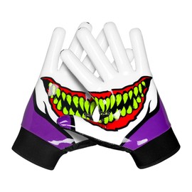 SLEEFS Football Receiver Gloves [1 Pair - Large/L] - No Slip, Crazy Sticky Silicone Grip - Youth and Adult Sizes - Green Grin