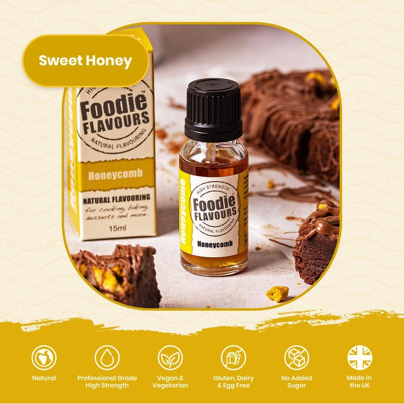 Foodie Flavours Natural Honeycomb Flavouring, High Strength - 15ml
