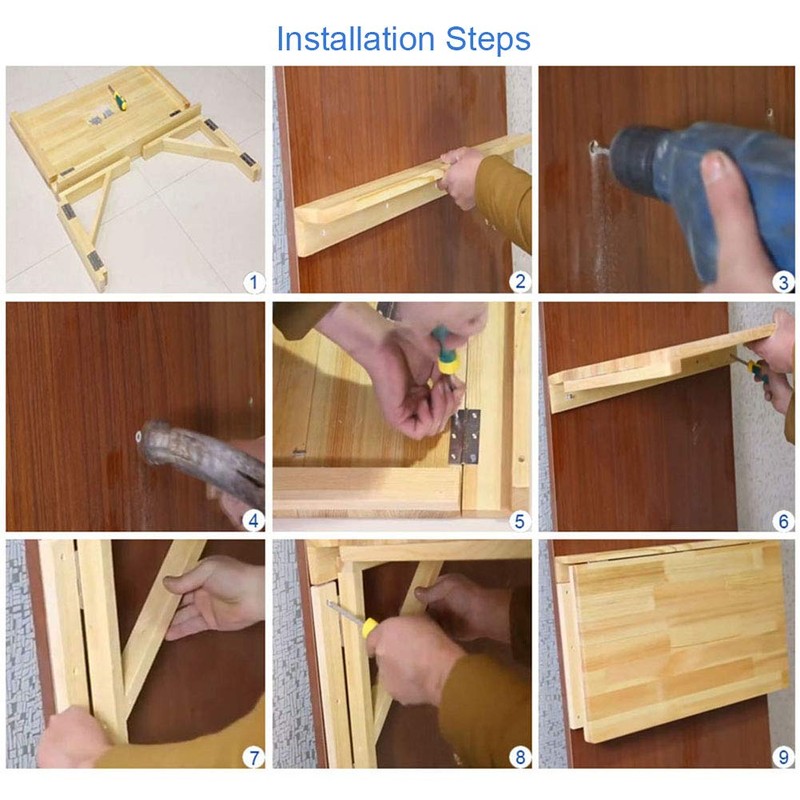 MM MELISEN Wall Mounted Folding Table for Laundry Room, Fold