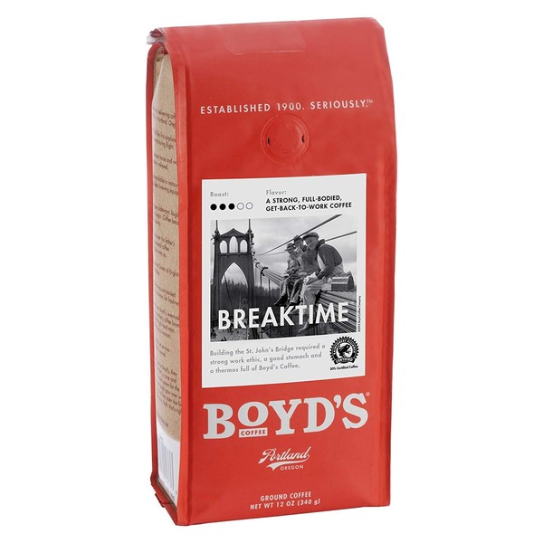 Boyd's Breaktime Coffee - Ground Medium Roast - 12-Oz Bag (6 Pack)