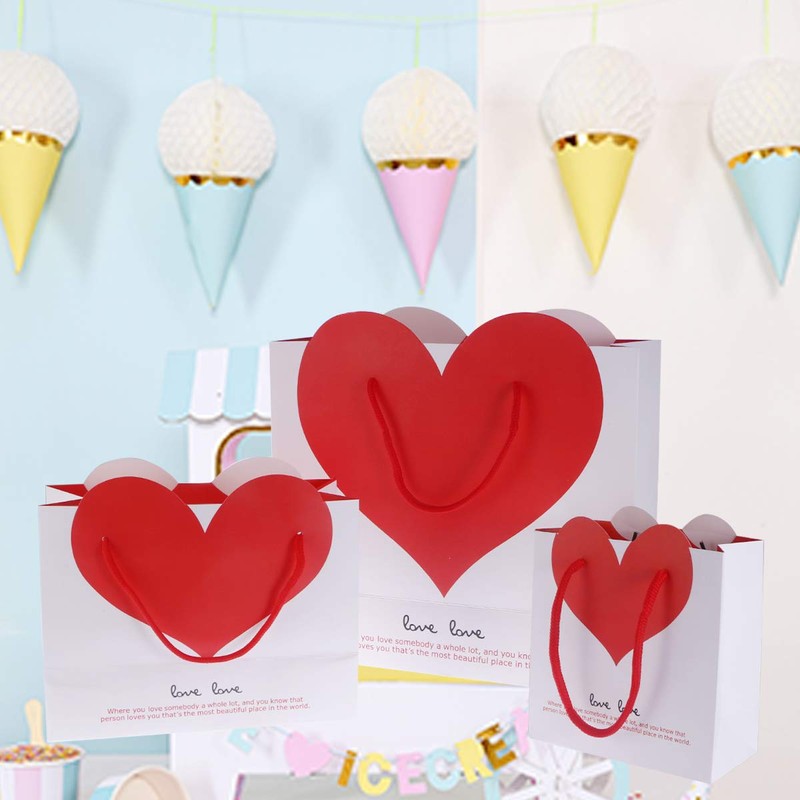 BESTOYARD Handbag, Paper Bag, Heart Shape, Gift Bag, Wrapping Bag,