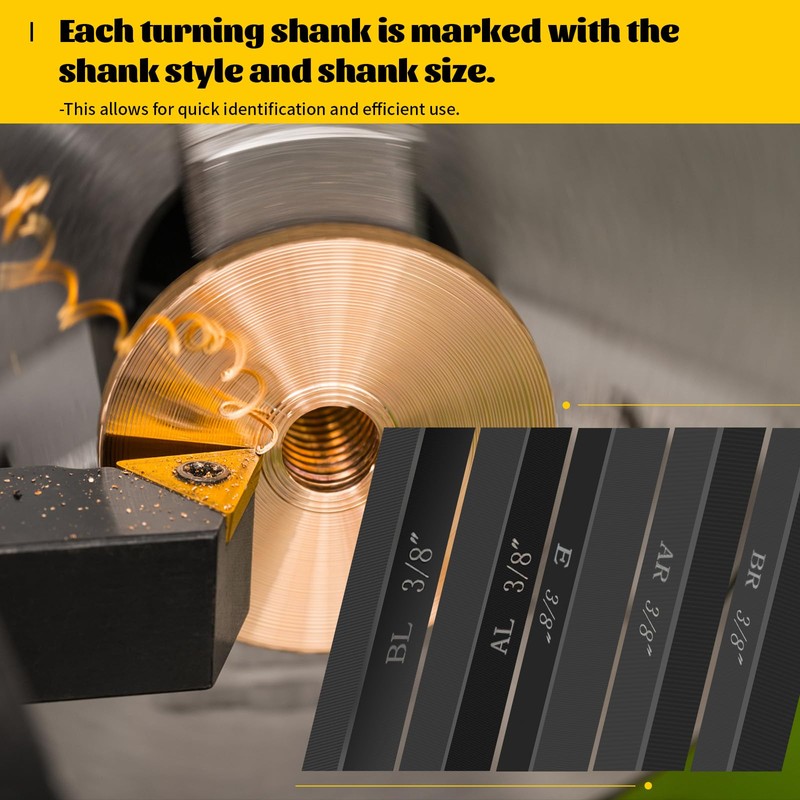 Metal Lathe Cutting Tools,5pcs 3/8'' Shank Carbide Metal Cutting Tool
