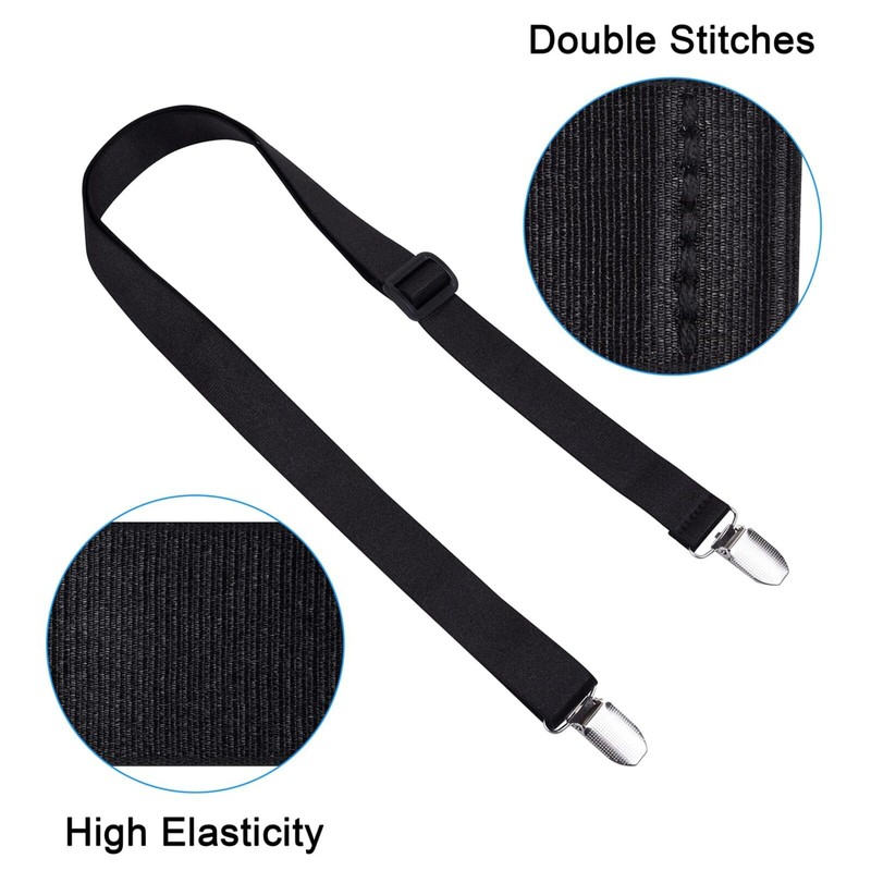 Glove Clips, 2 Pack Adjustable Mitten Clips with Long Elastic