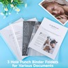 50 PCS Punch Binder Folders,3 Hole Binder Plastic Sleeves,Clear Poly