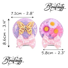 Isabela Minnie Mouse Inspired Encanto Sequin Ear Hair Accessories Clips for Girls - 1 Pair (2 pcs)