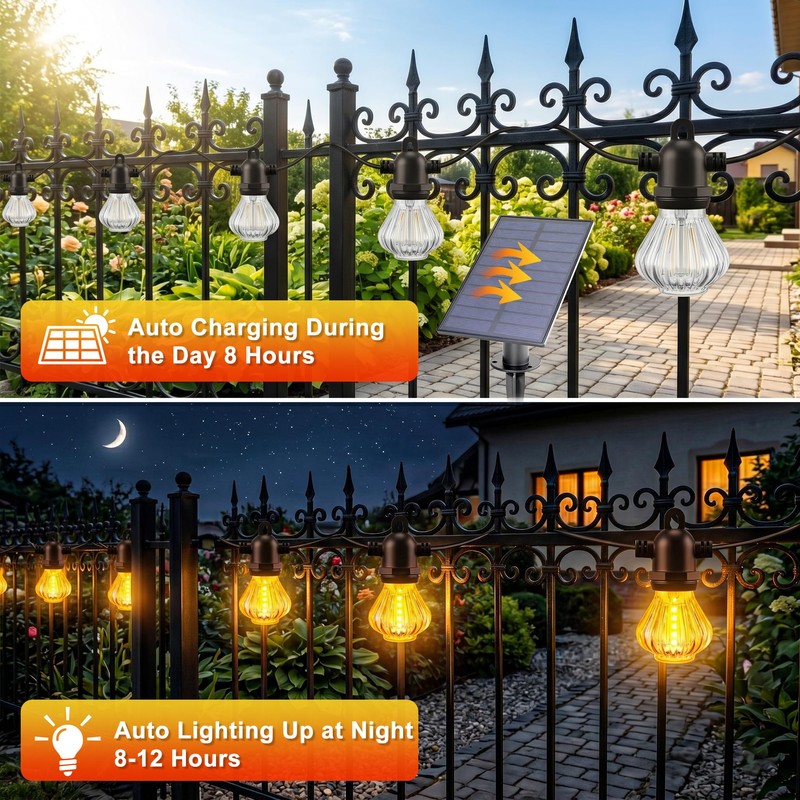 Solar String Lights for Outside, 31FT Solar String Lights Outdoor