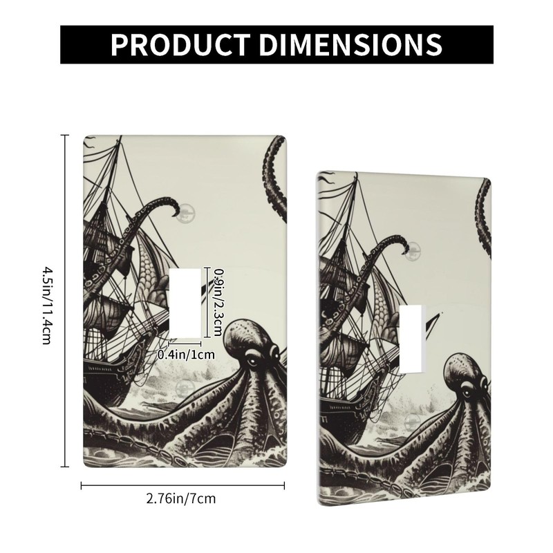 Kraken Octopus Pattern 1 Gang Light Switch Cover Single Toggle