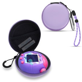 Tamagotchi Paradise Protective Kit - Hard EVA Case Lanyard and Neck Strap Shockproof Dustproof with Reliable Protection Compact Easy to Carry Perfect Fit (Purple)