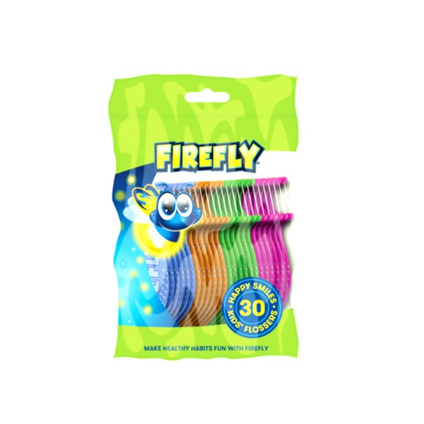 Firefly Kids Flossers 30 Count (12 Bags) by Dr. Fresh