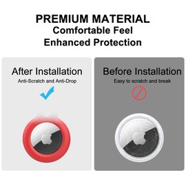 【4 Pack】AirTag Case Keychain Waterproof Wear-Resistant Oil Proof Anti-lost Air Tag Protective Cover Full Body Shockproof Air Tag Holder for Luggage/Key/Dog Collar