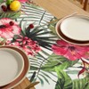 Table Runner Spring Green Leaf Table Runner Tropical Palm Pink
