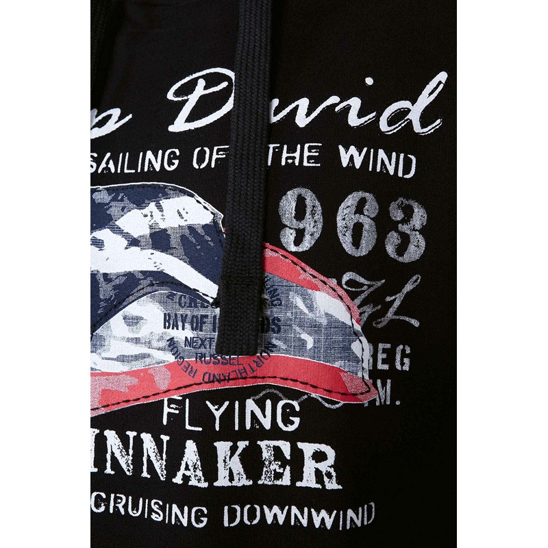 Camp David Men's Hooded Sweatshirt with Sailing Print - Casual