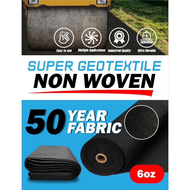 Super Geotextile 4, 6, 8 oz Non Woven Fabric for
