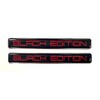 2 x BLACK EDITION Domed Stickers/Decals - Red on Black