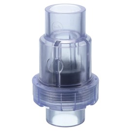 sourcing map UPVC Check Valve, 32mm ID Single Union Check Valve Fit 1" OD Pipe DN25 Slip Swing No-Return Valve for Backflow Prevention, Clear