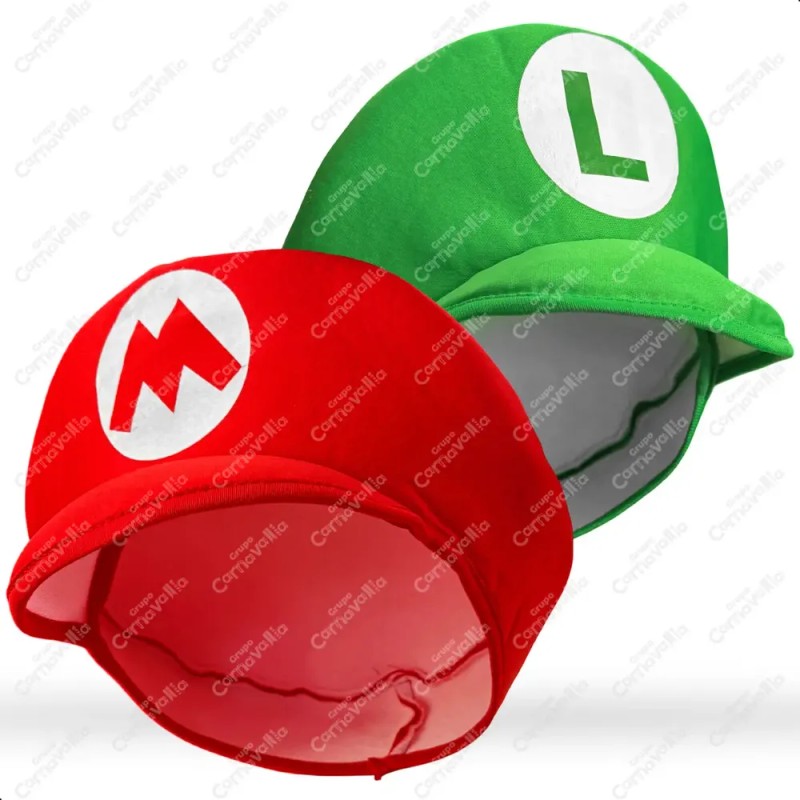 Par de Gorras Mario Bross Y Luigi Gorro Disfraz Fiesta