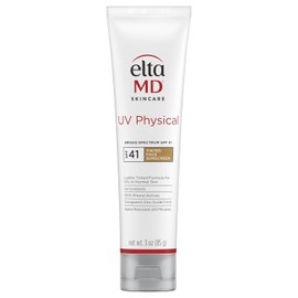 EltaMD UV Physical Tinted Sunscreen SPF for Face, 100% Mineral Active Sunscreen, Transparent Zinc Oxide Finish