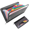 Expanding File A5, Document Folder with Zip and Colourful Labels,