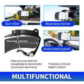 Sinytuto Pack-1 Car Dashboard Phone Holder, Snap-on Navigation Mount, Multi-Functional Automobile Interior Supplies, for Most Cars, Trucks and Vans (Black)