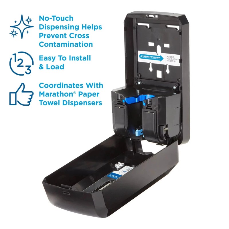 Marathon Automated Soap Dispenser, Black, 6.5”W x 4”D x 11.7”H