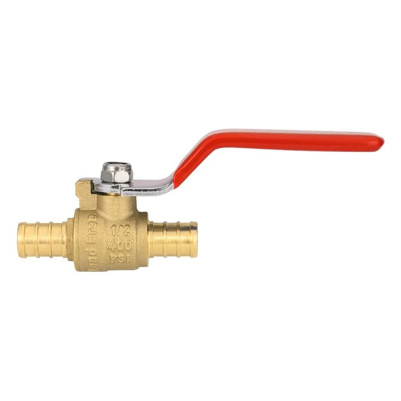 12-Pack 1/2" PEX Brass Ball Valve, Barb Crimp Pex Connection,