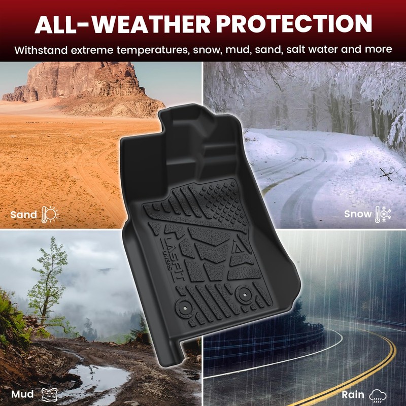LASFIT Floor Mats for Ford Ranger 2026 2025 2024 SuperCrew