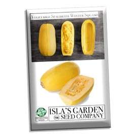 Spaghetti Squash Seeds for Planting - 25+ Non-GMO Heirloom Seeds, Premium Vegetable for Healthy Pasta Alternative, Easy to Grow, Ideal for Gardens & Containers (Isla's Garden Seeds)