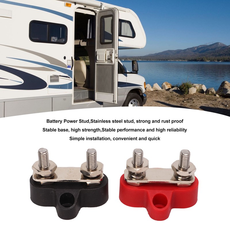 1 Pair 48V Battery Power Stud Stainless Steel Post Bus