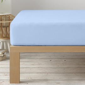 Degrees home - Collection - Fitted Sheet 135 x 190 x 33- Adjustable - Brushed Polyester Microfiber - Light Blue