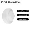 PVC Cleanout Plug, 6" Inch NPT Male Threaded Flush Sewer