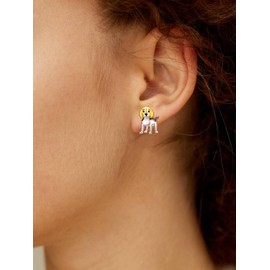 TANGPOET Beagle Dog Stud Earrings Jewelry Gifts for Women 925 Sterling Silver Beagle Gifts for Dog Lovers Mom Owners