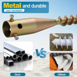 COCONUT Umbrella Sand Anchor, Portable Beach Umbrella Stand Base Heavy Duty, Windproof Inground No Dig Spiral Beach Umbrella Drill