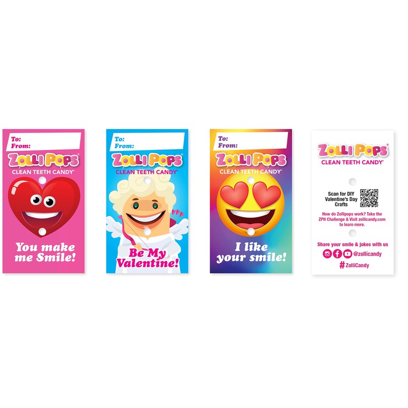 Zollipops Valentines with 22 Zolli Grams Fruit Assorted 5.2oz (Angel)