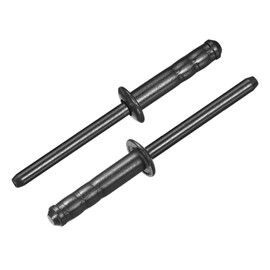 sourcing map 50Pcs 3/16"x3/4" Aluminum Blind Rivets, Dome Head Multi Grip Aluminum Steel Mandrel Rivets Fasteners for Metal, Furniture, Automotive, Black