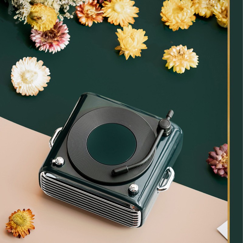 Bluetooth 5.0 Speaker Vinly Record Player Style Old Fashioned Classic