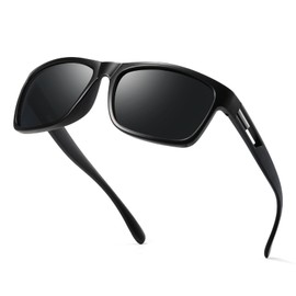 Occhsouo Sonnenbrille Herren Polarisiert - Damen UV400 Schutz CAT 3 CE Schwarz Sunglasses Men Retro Sport Sonnenbrillen für Angeln, Fishing, Fahren, Ski sc66