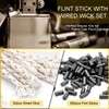 CooBigo Black Lighter Flints 500pcs & Lighter Wicks 20pcs,Ferrocerium Flint