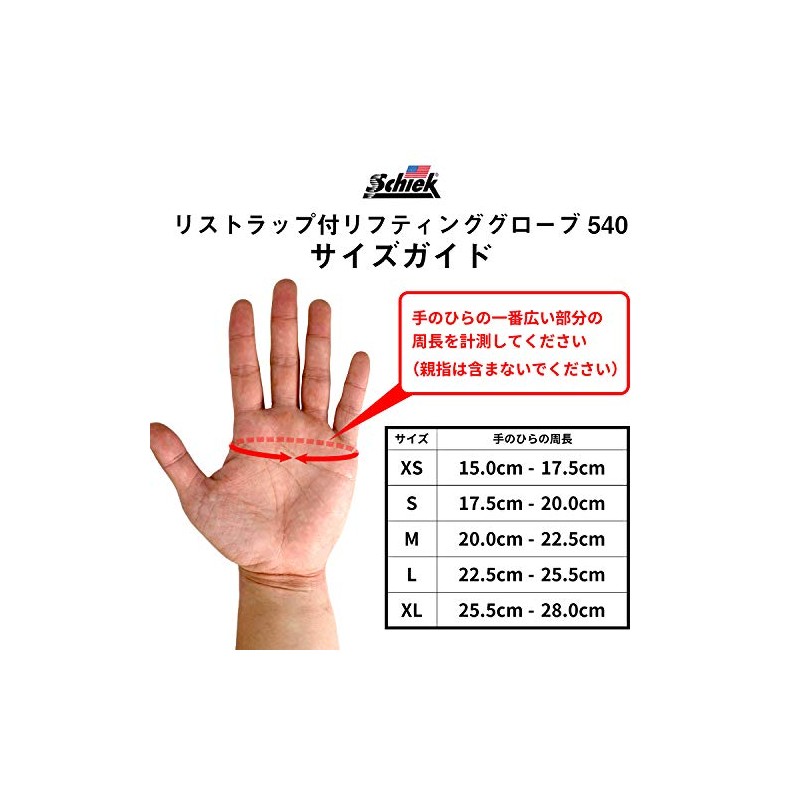 Schiek 540 Lifting Gloves with Wrist Wraps (Genuine Japanese Product)