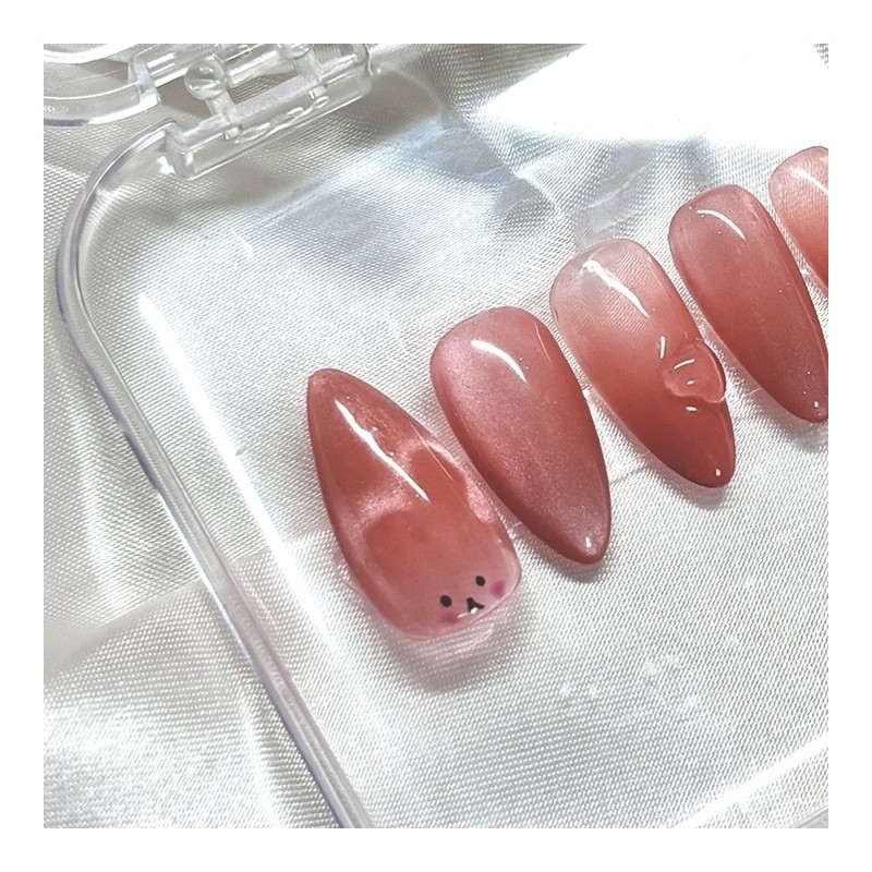 Rabbit Magnet Nail Tips - Coffin / 토끼 자석 네일팁