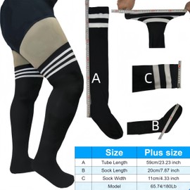Plus Size Thigh High Socks for Thick Thighs- Women Knit Extra Long Over the Knee High Socks Leg Warmer Fashion Comfort Breathable