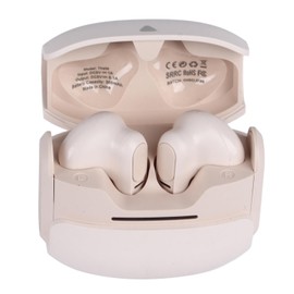 Wireless Earbuds, Low Latency Stereo Lightweight Earphones with Charging Case 5.3 Headphones for Sports Gaming Calls (Beige)